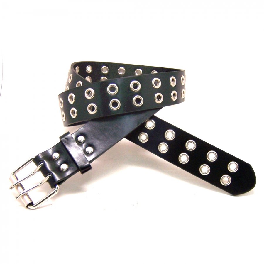 Double Studs Black Fashion Belt (4cm) FRA0023BK