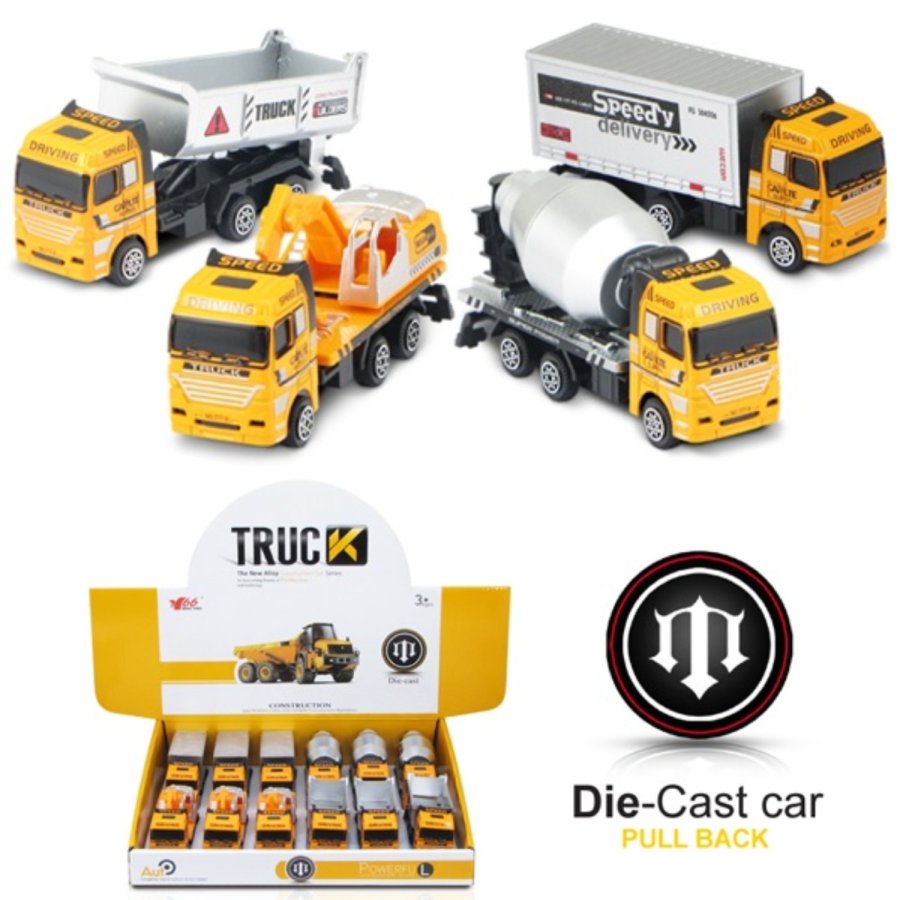 1:66 Construction Truck C (3 Assorted, Pull Back Action) MY2572D-12