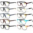 Spring Temple Plastic Unisex Reading Glasses 2 Style Asstd R9276/77